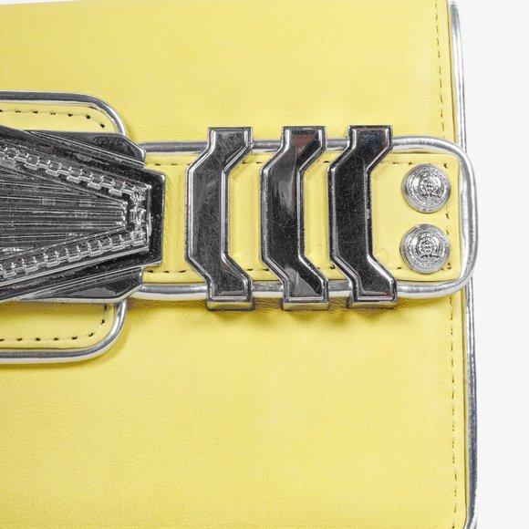 Balmain Paris Yellow Leather Medallion Clutch - Picture 5 of 10